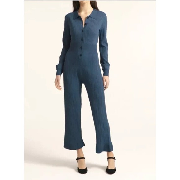 J.CREW Pants - J. Crew Ribbed Knit Casual Comfort Cropped Jumpsuit in Dark Teal Size XL NEW